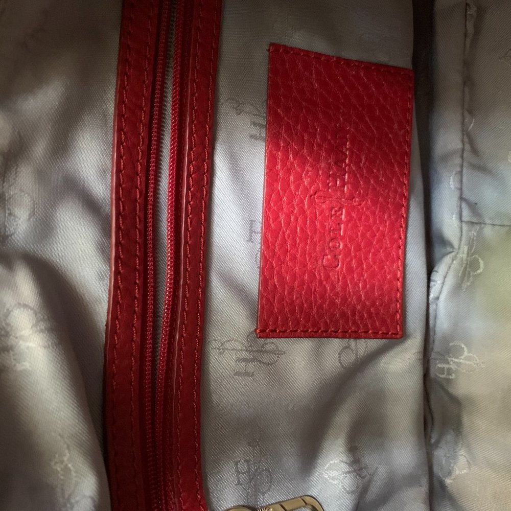 Cole Haan Red Pebble Leather Hobo Bag - Picture 6 of 6